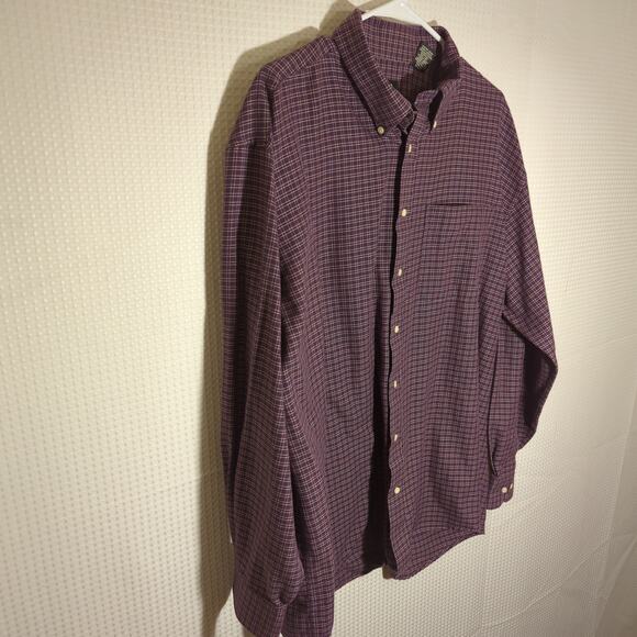 Jos A Bank XL LS Shirt Signature Hong Kong Cotton Plaid Button Down Purple - Picture 2 of 5